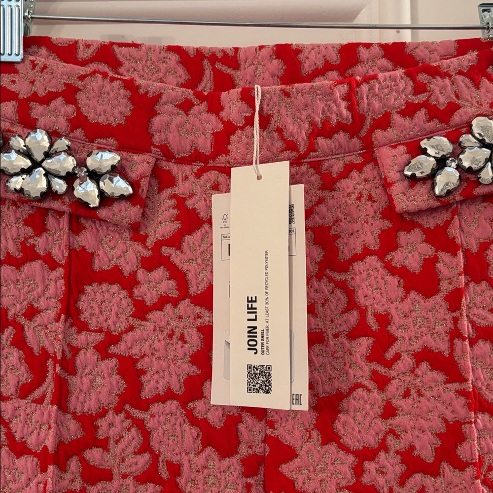 NWT Zara Brocade Crystal pocket Pants - Picture 3 of 11